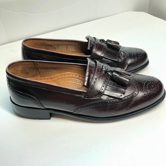 Bostonian Classics First Flex Tassel Wingtip Leather Loafers - Size 8 - Picture 2 of 10
